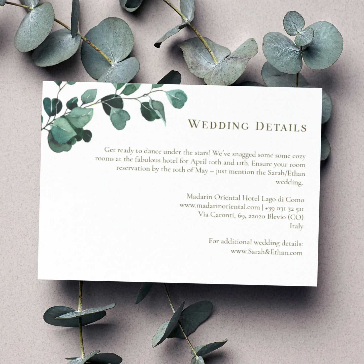 Eucalyptus Serenity | Wedding Details
