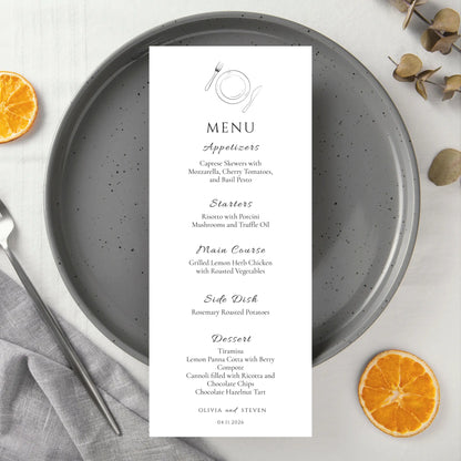 Glam | Wedding Menu