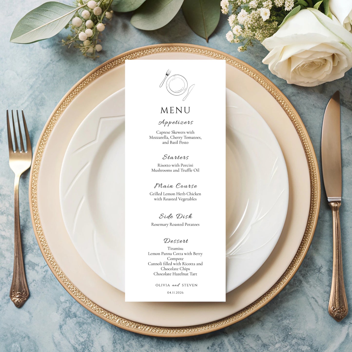 Glam | Wedding Menu