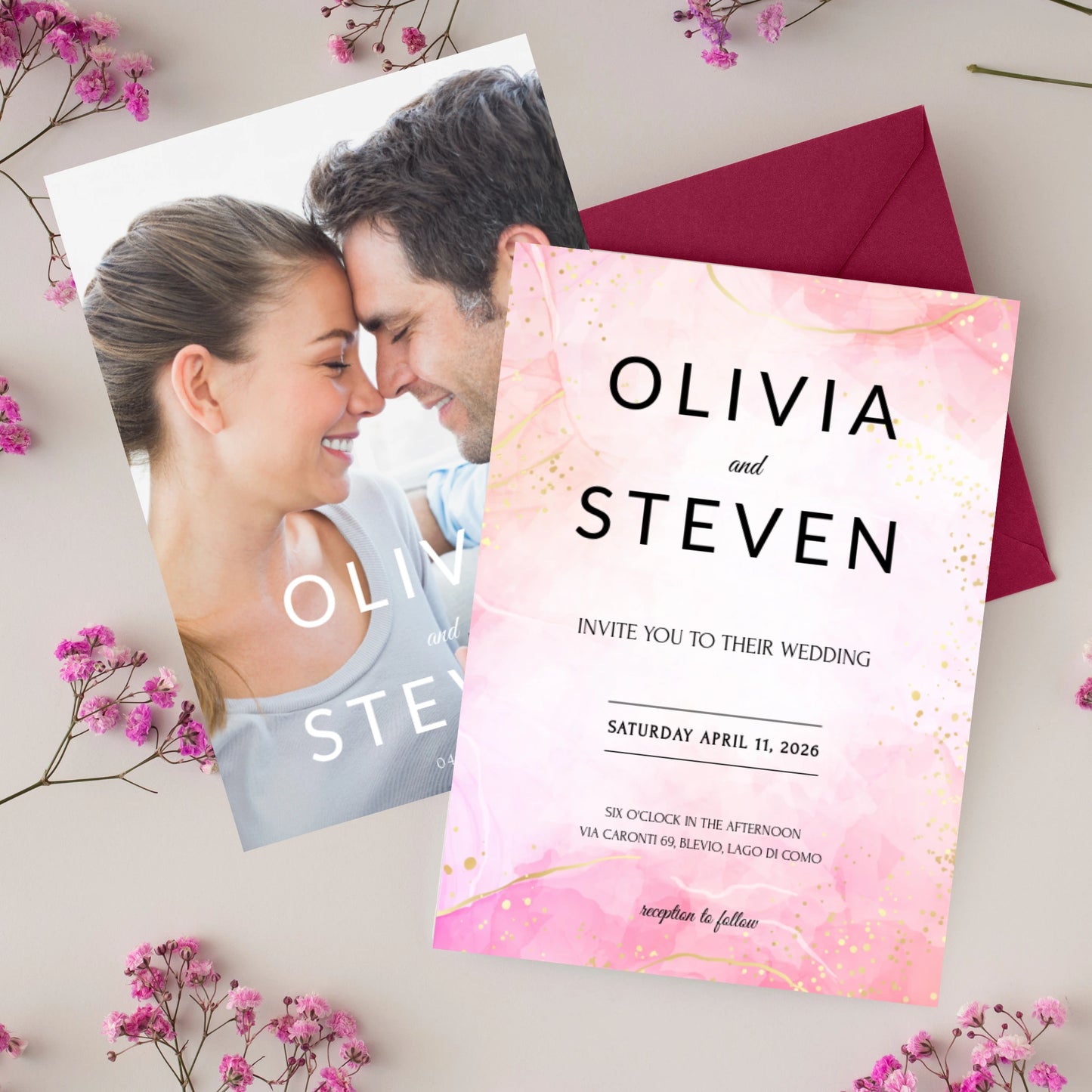 Pretty in Pink | Wedding Invitation