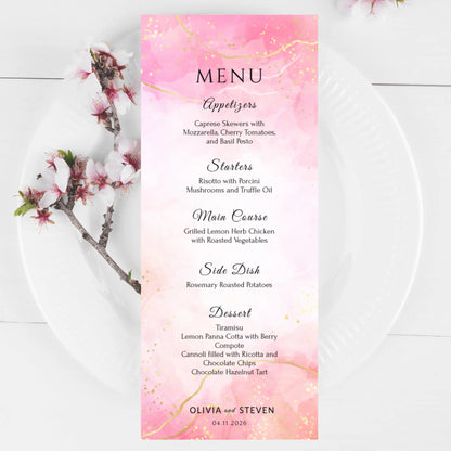 Pretty in Pink | Wedding Menu