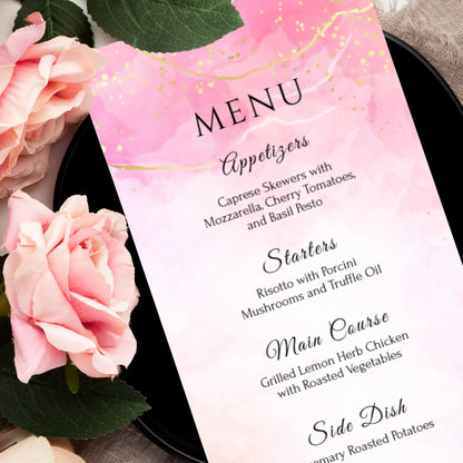 Pretty in Pink | Wedding Menu