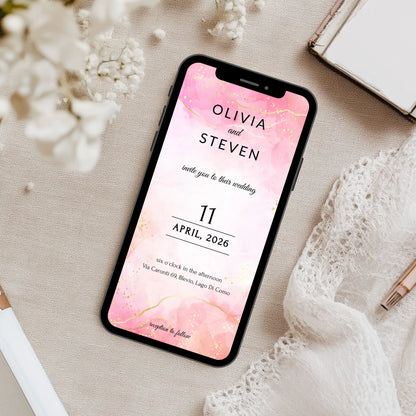 Pretty in Pink | Wedding Mobile Invitation