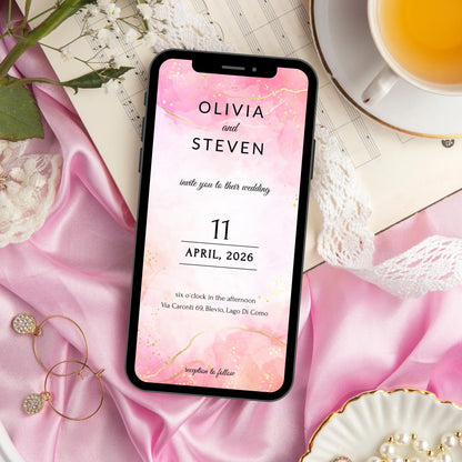 Pretty in Pink | Wedding Mobile Invitation