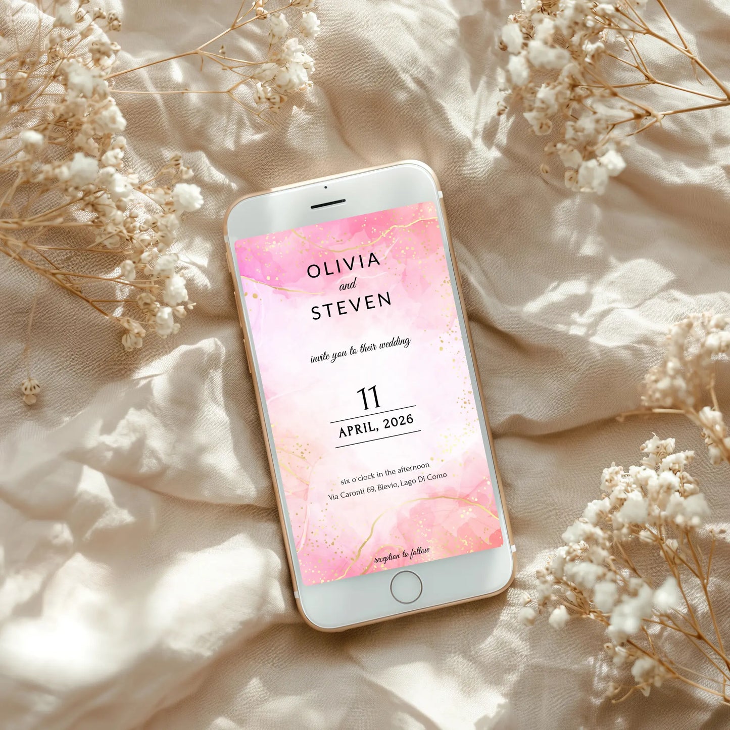 Pretty in Pink | Wedding Mobile Invitation