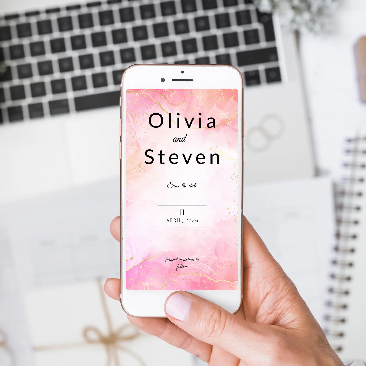 Pretty in Pink | Wedding Mobile Save the Date