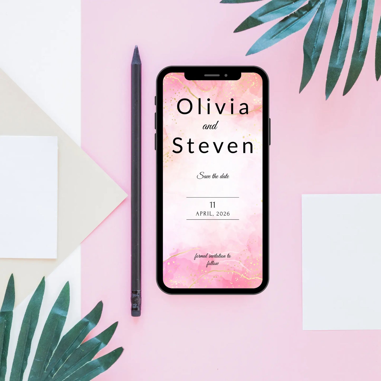 Pretty in Pink | Wedding Mobile Save the Date