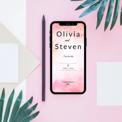 Pretty in Pink | Wedding Mobile Save the Date