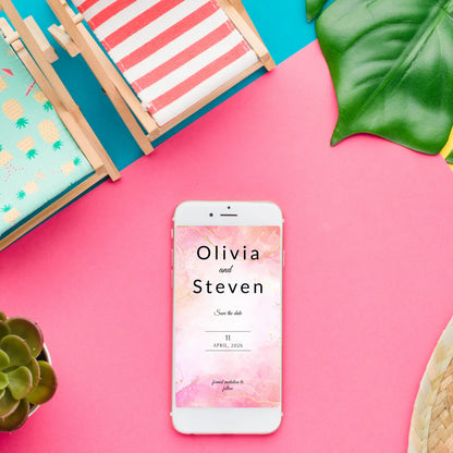 Pretty in Pink | Wedding Mobile Save the Date