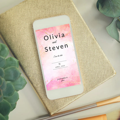 Pretty in Pink | Wedding Mobile Save the Date