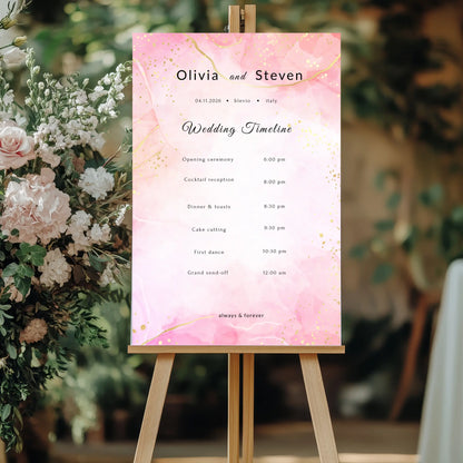 Pretty in Pink | Wedding Timeline Sign
