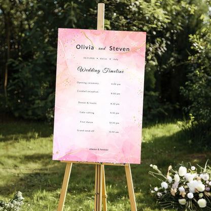 Pretty in Pink | Wedding Timeline Sign
