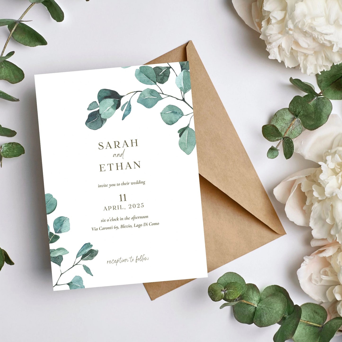 Eucalyptus Serenity | Wedding Invitation 5"x7"in