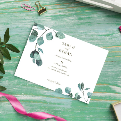 Eucalyptus Serenity | Wedding Invitation 7"x5"in