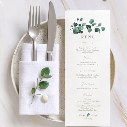 Eucalyptus Serenity | Wedding Menu