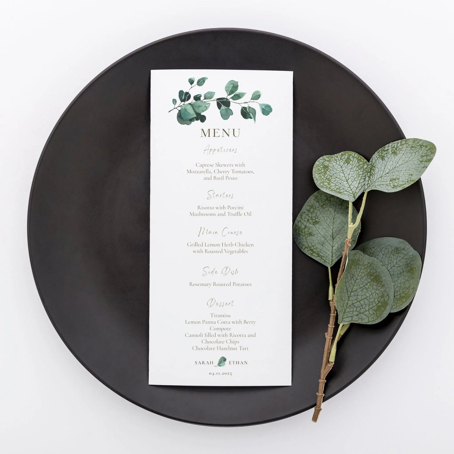 Eucalyptus Serenity | Wedding Menu
