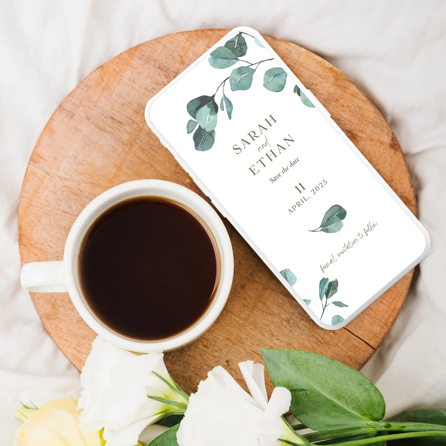 Eucalyptus Serenity | Wedding Mobile Save the Date