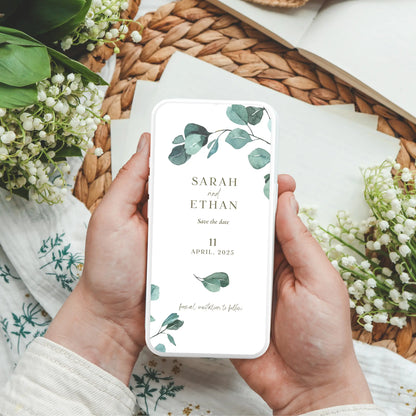 Eucalyptus Serenity | Wedding Mobile Save the Date