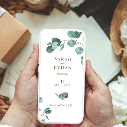 Eucalyptus Serenity | Wedding Mobile Save the Date
