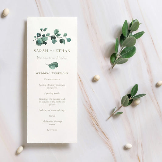 Eucalyptus Serenity | Wedding Program