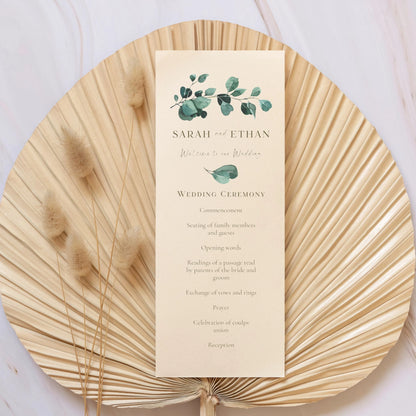 Eucalyptus Serenity | Wedding Program