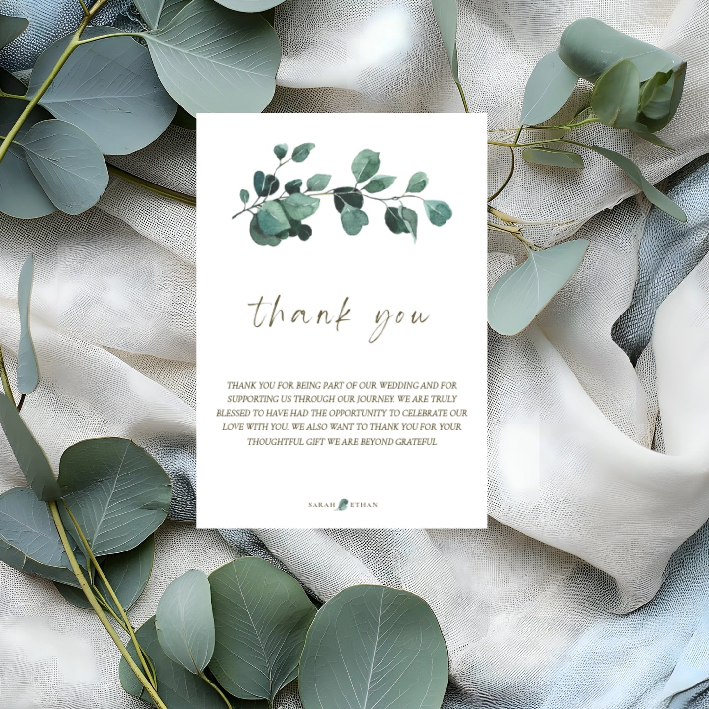 Eucalyptus Serenity | Wedding Thank You Note
