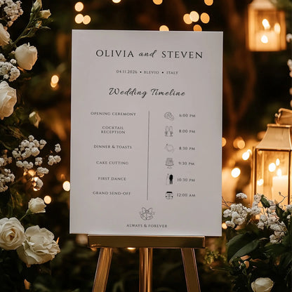 Glam | Wedding Timeline Sign