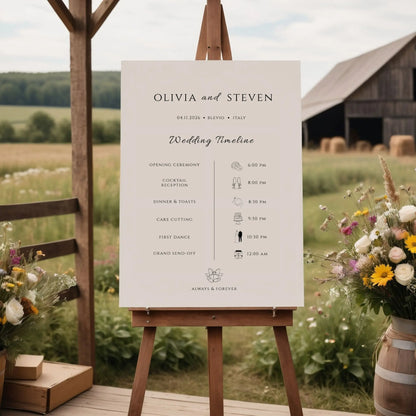 Glam | Wedding Timeline Sign
