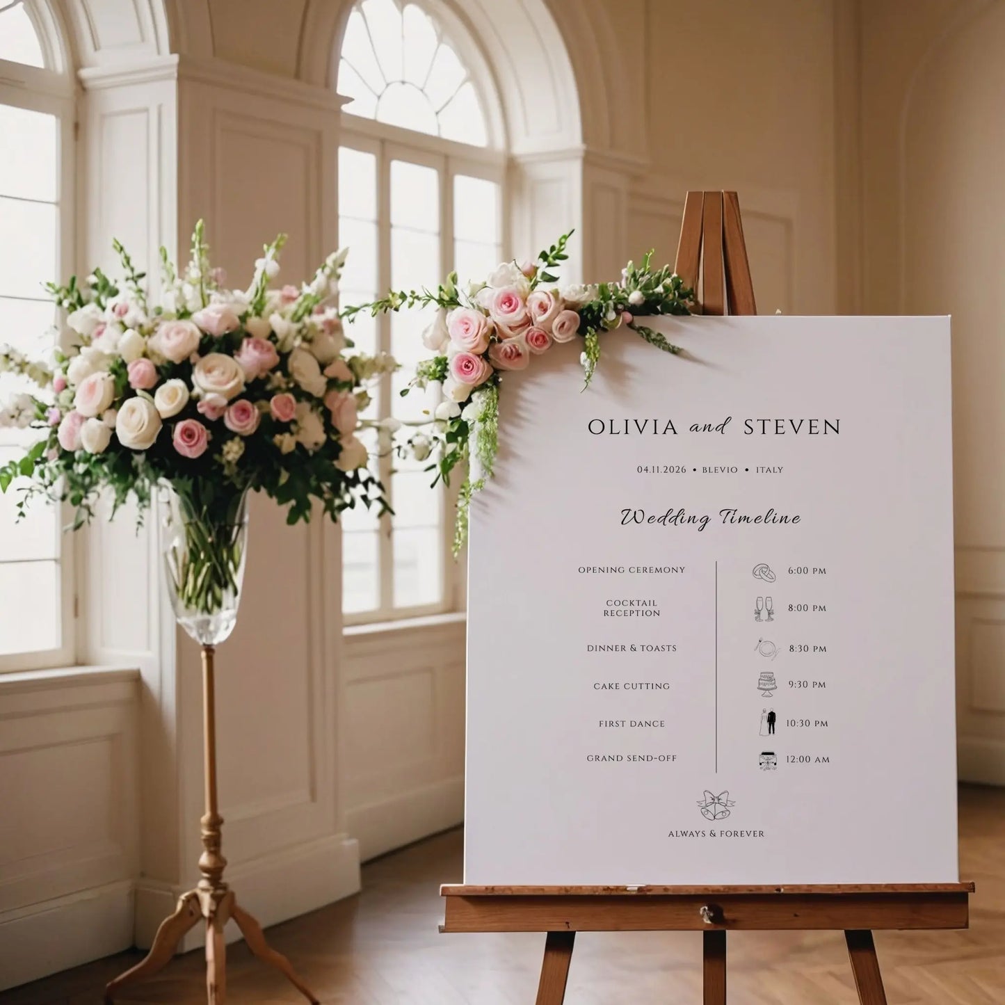 Glam | Wedding Timeline Sign